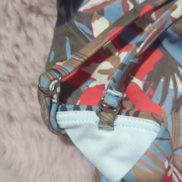 PINKBLUSH Blue Tropical Print One Piece Maternity Swimsuit ~ NWOT - Picture 8 of 13